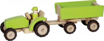 Tracteur  avec remorque  vert Goki